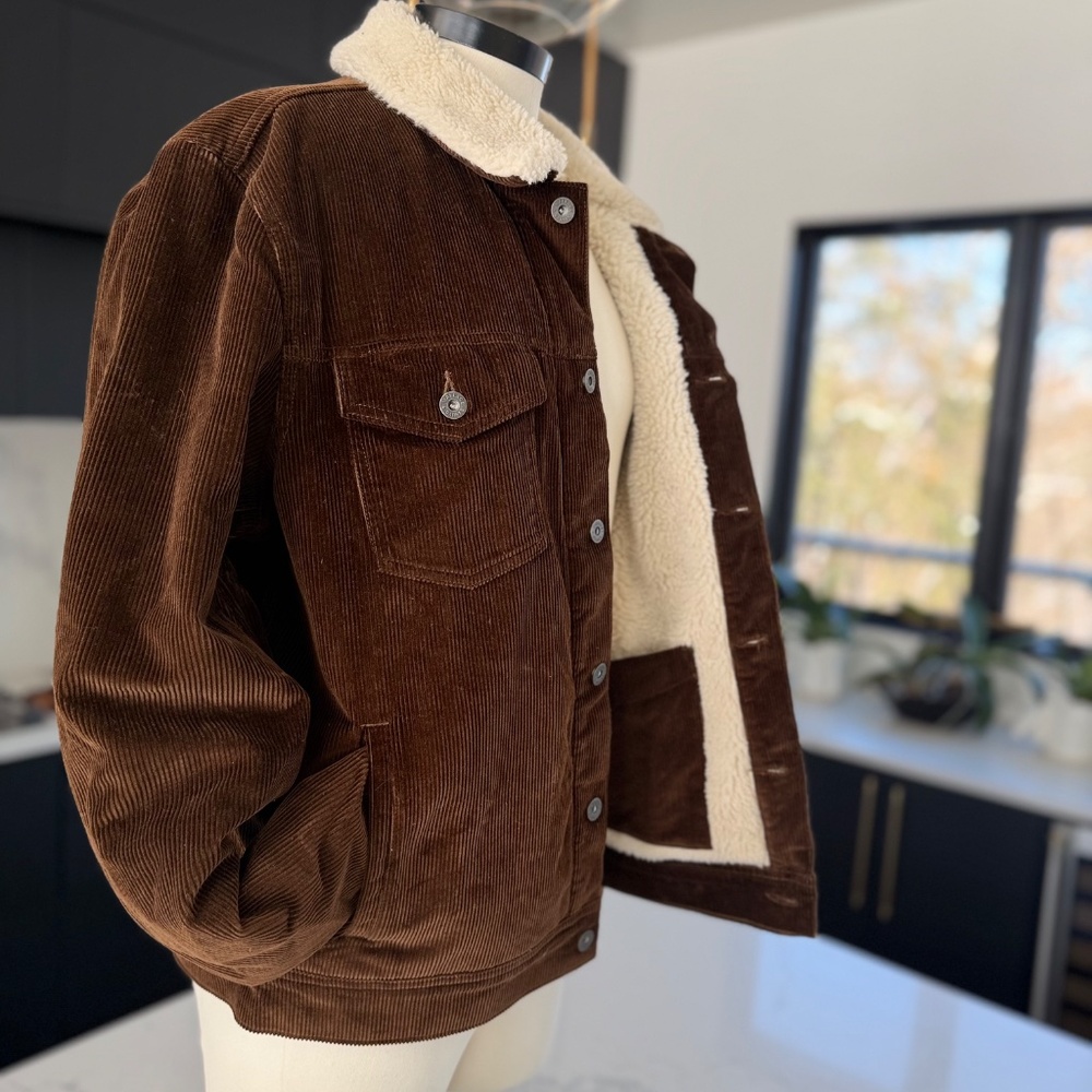 J Crew Wallace & Barnes Corduroy Sherpa Trucker/Farm Jacket View 3